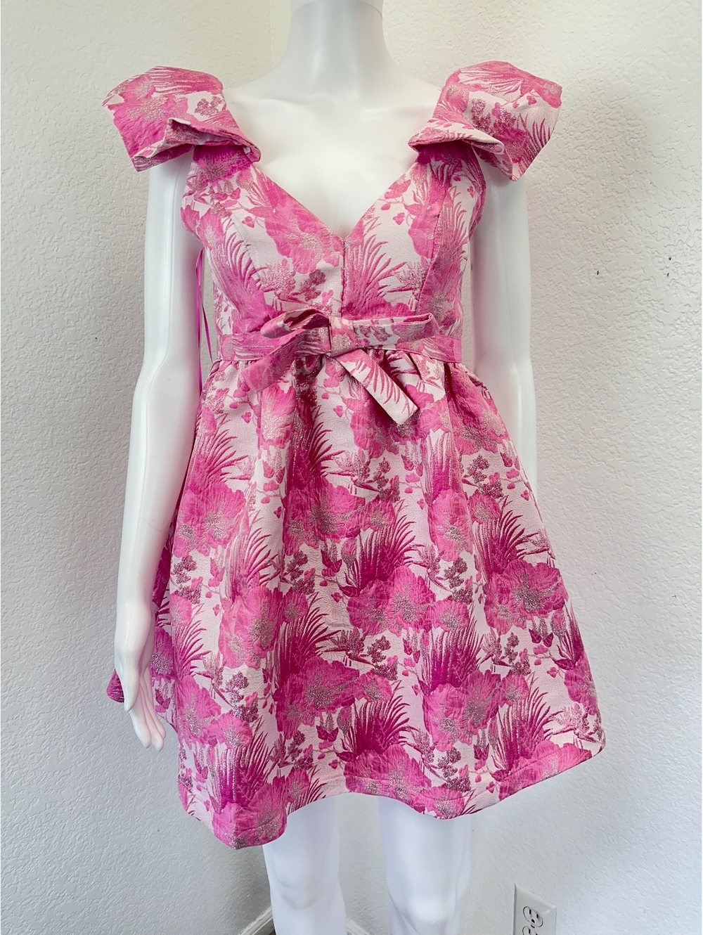 Womens S 4 Altar'D State Pink Jacquard Ashley Mini Dress Barbie Goth